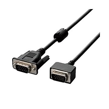 (まとめ)エレコム コンパクトコネクタD-Sub15ピンケーブル CAC-C50BK×2セット
