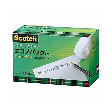 （まとめ） 3M スコッチ メンディングテープ エコノパック 小巻 12mm×30m 紙箱入 業務用パック MP-12S 1パック（12巻） 【×2セット】