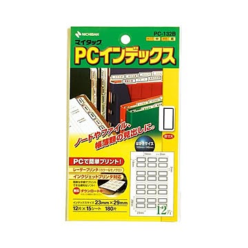 (まとめ) ニチバン マイタック PCインデックス 中 23×29mm 青枠 PC-132B 1パック(180片：12片×15シート) 【×30セット】