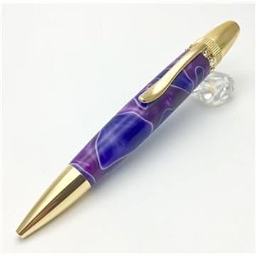 日本製 スワロフスキー ボールペン/文房具 【パープル】 パーカータイプ 芯：0.7mm 文具 オフィス用品 『Acrylic』