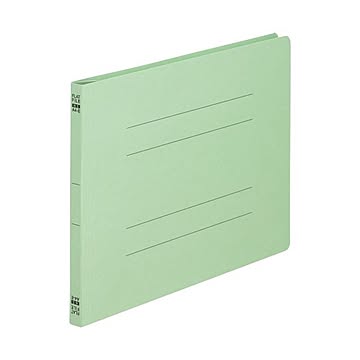 TANOSEE フラットファイル（ノンステープルタイプ）A4ヨコ 150枚収容 背幅18mm 緑 1セット（100冊：10冊×10パック）