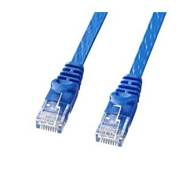 (まとめ)サンワサプライ カテゴリ6フラットLANケーブル LA-FL6-10BL【×3セット】
