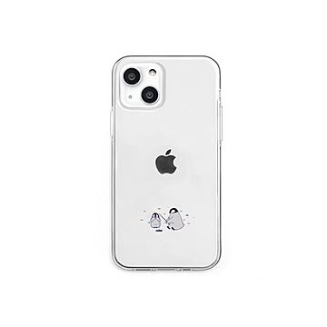 dparks ソフトクリアケース for iPhone 13 ミニ動物 ペンギン DS21171i13