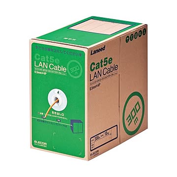 エレコム EU RoHS指令準拠LANケーブルCat5e 単線 オレンジ 300m LD-CT2/DR300/RS 1本