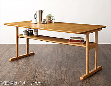 Colta 棚付きダイニングテーブル 120cm幅 天然木 ウレタン塗装