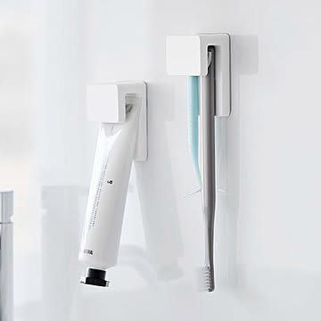 山崎実業 フィルムフック差し込み式歯ブラシ＆チューブホルダー タワー tower