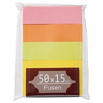 （まとめ） TANOSEE ふせん 50×15mm ブライトアソート 1パック（5冊） 【×20セット】