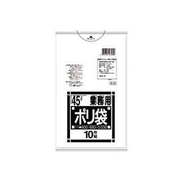 （まとめ）日本サニパック ポリゴミ袋 N-43 透明 45L 10枚【×20セット】