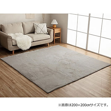 イケヒコ・コーポレーション フェイクファーラグ ラピアス パールグレー 200×300cm