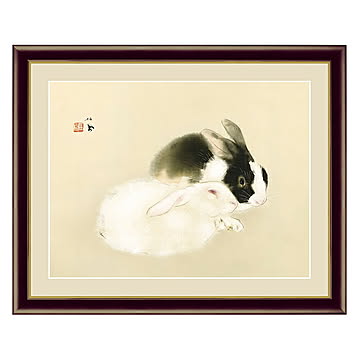 アート 額絵 宇佐幾 竹内 栖鳳 本紙サイズ F4(約31x23cm) 額サイズ 42x34cm 三幸