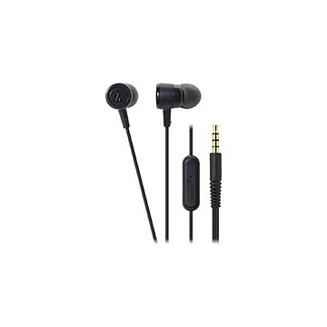 （まとめ） Audio-Technica オーディオテクニカ スマートフォン用インナーイヤーヘッドホン 「dip neon color」 （ブラック） ATH-CKL220iS-BK 【×3セット】