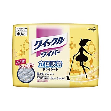 （まとめ） 花王 クイックルワイパー クイックルワイパーシート クイックルワイパー・ドライシート 40枚入 【×3セット】