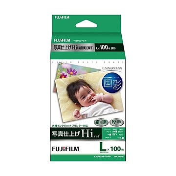 (まとめ) 富士フィルム FUJI 画彩 写真仕上げHi＜絹目調＞ L判 WPL100HIC 1冊(100枚) 【×4セット】