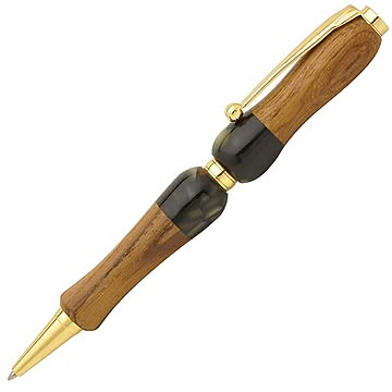 日本製 Acrylic&Woodハンドメイドボールペン 【クロスタイプ/芯：0.7mm】チーク×GY ビターチーク