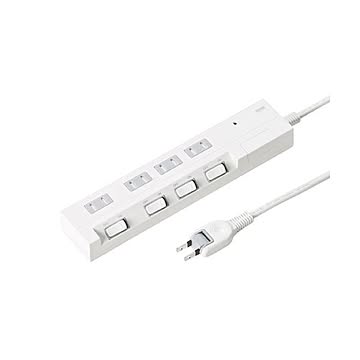 (まとめ)サンワサプライ 節電エコタップ(2P、4個口、1m) TAP-S15-1【×2セット】
