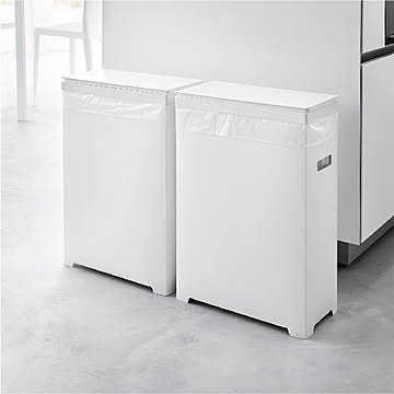 山崎実業 スリム蓋付きゴミ箱 タワー横開きタイプ