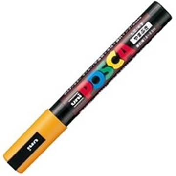 (業務用200セット) 三菱鉛筆 ポスカ/ＰＯＰ用マーカー 【中字/山吹】 水性インク PC-5M.3