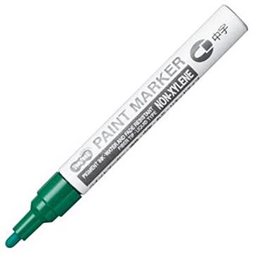 （まとめ） TANOSEE 油性ペイントマーカー 中字丸芯 緑 1本 【×30セット】