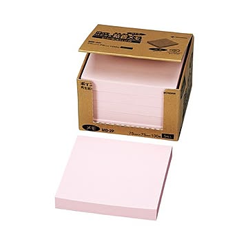 (まとめ) ニチバン ポイントメモ 再生紙 ビジネスパック 75×75mm ピンク MB-2P 1パック(5冊) 【×10セット】