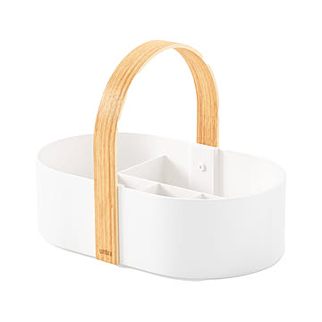 Umbra アンブラ BELLWOOD CADDY ベルウッド キャディー 収納ボックス キッチン 調味料収納 バスアイテム コスメ 取っ手付き 仕切り 木製