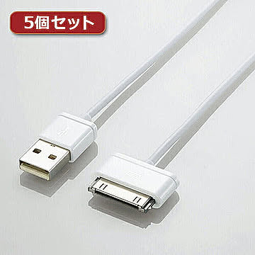 5個セットロジテック Dockコネクタ対応 充電・転送ケーブル LHC-UADO20WH LHC-UADO20WHX5 管理No. 4589452985722