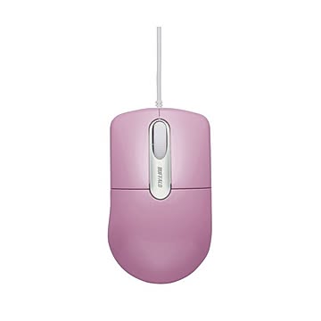 まとめバッファロー 有線光学式マウス 静音3ボタン Mサイズ ピンク BSMOU27SMPK 1個×5セット