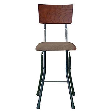 日本製 折りたたみ椅子2脚セット ダークブラウン×ブラック 幅32cm スチールパイプ アッシュウッドチェア