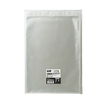 (まとめ）TANOSEE CPP袋 A4ワイド用フタ・テープ付 240×330+40mm 100枚入×5パック【×3セット】