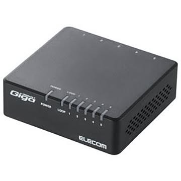 (まとめ) エレコム 1000BASE-T対応 スイッチングハブ 5ポート プラスチック筐体 ブラック EHC-G05PA-B-K 1台 【×2セット】
