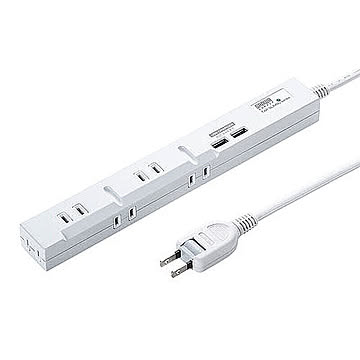 サンワサプライ スリムタップUSB充電機能付き TAP-SLIM5U-1 管理No. 4969887824320
