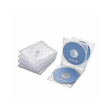 (まとめ)エレコム Blu-ray/DVD/CDケース(標準/PS/4枚収納) CCD-JSCNQ5CR×5セット