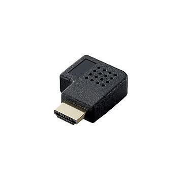 (まとめ)エレコム HDMI L字型アダプタ(タイプA-タイプA) 右向き AD-HDAAB03BK×5セット