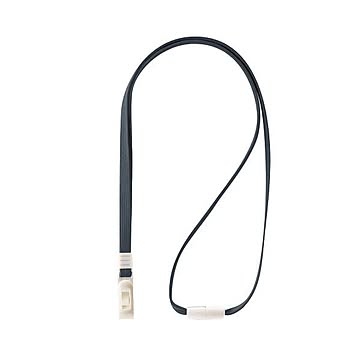 (まとめ) ライオン事務器 名札用ストラップ グレーN-7P 1本  【×50セット】