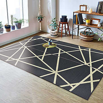 イケヒコ・コーポレーション い草ラグ Fレヴィン ブラック 191×250cm