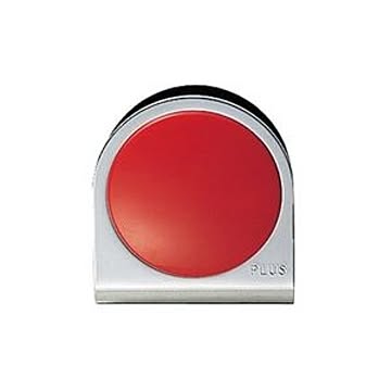 （まとめ）プラス カラーマグネット クリップ 大 赤【×10セット】