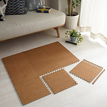 汚れ防止・防音ジョイントマット 4枚セット 60x60cm ブラウン