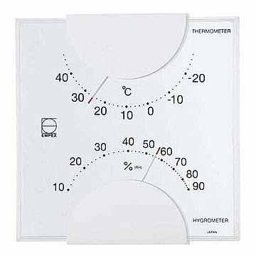 EMPEX 温度・湿度計 エルム 温度・湿度計 壁掛用 LV-4901 ホワイト 管理No. 4961386490105