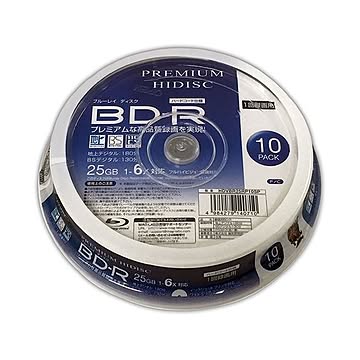 （まとめ）HIDISC BD-R 1回録画 6倍速 25GB 10枚 スピンドルケース ×20個セット HDVBR25RP10SPX20