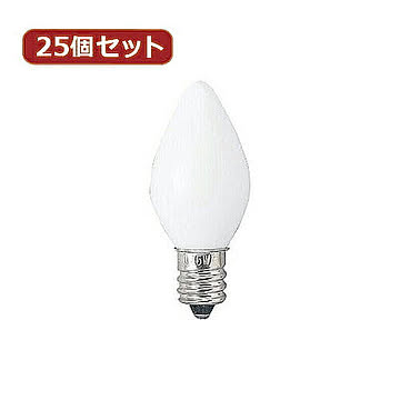 YAZAWA 25個セット ローソク球10Wホワイト C261210WX25 管理No. 4560352847129