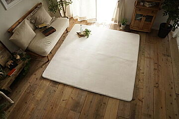 スノーラグ 絨毯 約190x190cm 正方形 低反発 フランネル 撥水 手洗い可能 床暖対応