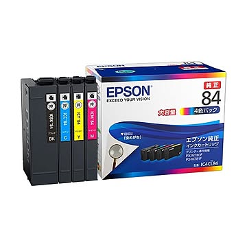 エプソン インクカートリッジ 4色パック大容量 IC4CL84 1箱(4個:各色1個)
