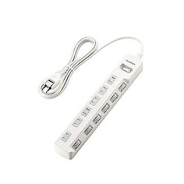 エレコム 一括&個別スイッチ付　雷ガードタップ T-K8A-2625WH 管理No. 4953103457270