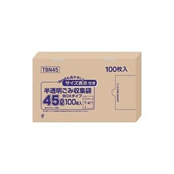 （まとめ）容量表示入りポリ袋 45L 100枚入×6箱