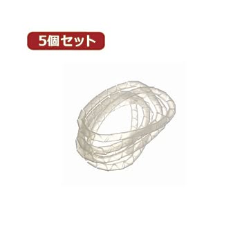 （まとめ）YAZAWA 5個セットまとめるチューブ 白 【×5セット】