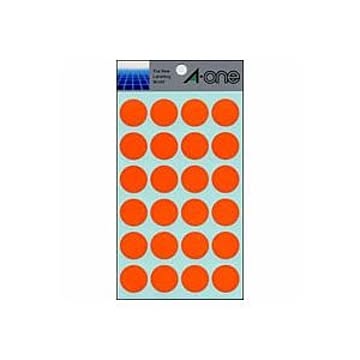 （まとめ） エーワン カラーラベル 丸型20mm径 07045 橙 1P14シート（336片）入 【×10セット】