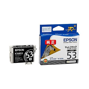 （まとめ） エプソン EPSON インクカートリッジ マットブラック ICMB53 1個 【×4セット】