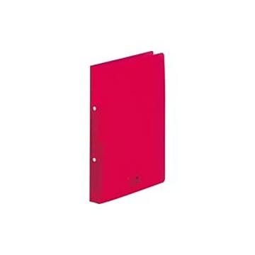 (業務用10セット) LIHITLAB ツイストリング式ファイル 【A4/2穴】 タテ型 F5005-3 赤