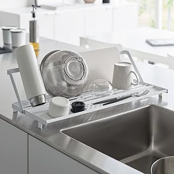 山崎実業 シンク上スリム水切りラック タワー シリコーントレー付き tower