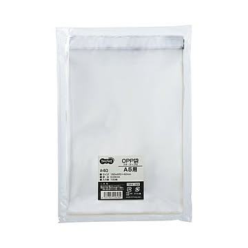 (まとめ) TANOSEE OPP袋 フタ・テープ付 A5用 160×220+40mm 1セット（1000枚：100枚×10パック）  【×5セット】