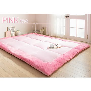 フカフカ60×110cmラグマット、厚さ3cm、ピンク、アルミ断熱シート、抗菌防臭